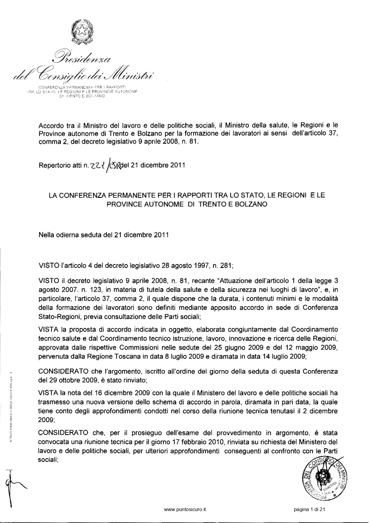 Docente-formatore per la sicurezza sul lavoro