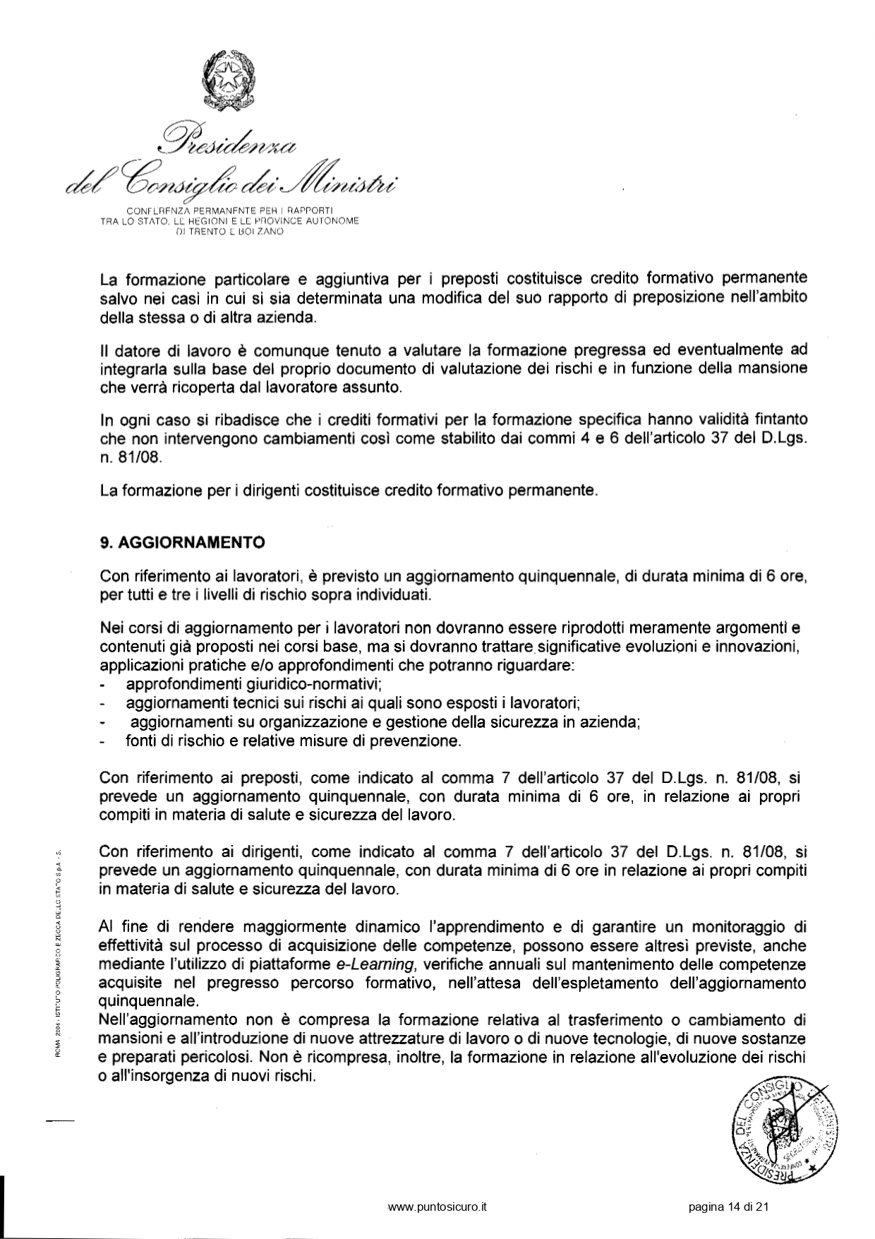 Docente-formatore per la sicurezza sul lavoro